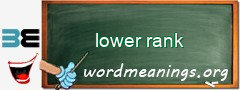 WordMeaning blackboard for lower rank